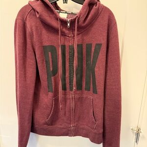 Victoria's Secret Pink Zip-Up with Black Trim size medium